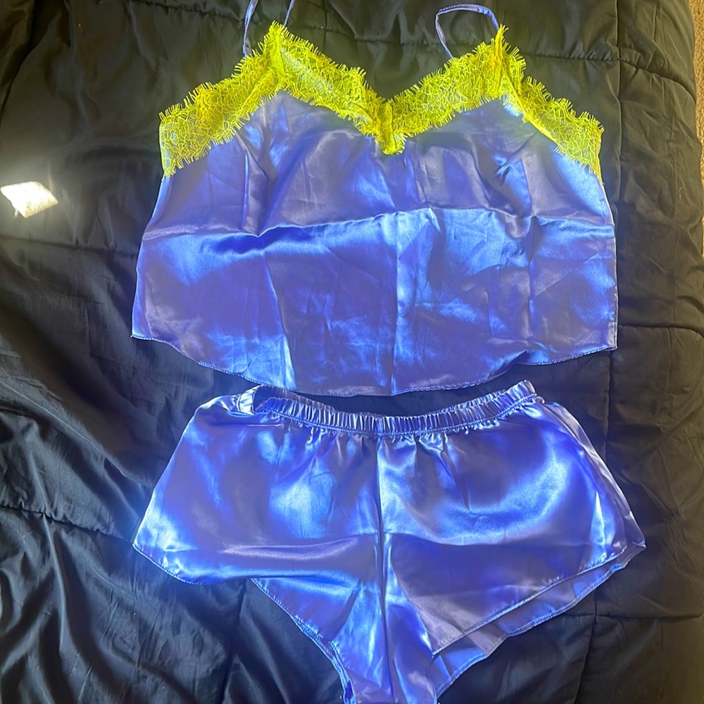 Satin camisole and short set.